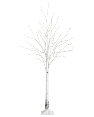 Nearly Natural 6Ft Pre-Lit Artificial White Birch Tree With 400 Color Changing Led Lights