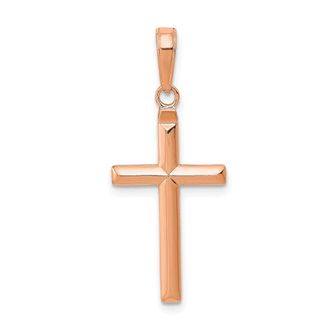 Diamond2Deal 14k Gold Reversible Latin Cross Pendant