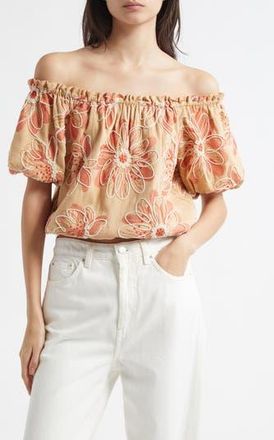 Ramy Brook Lana Off the Shoulder Top in Natural Fleur at Nordstrom Rack, Size X-Small