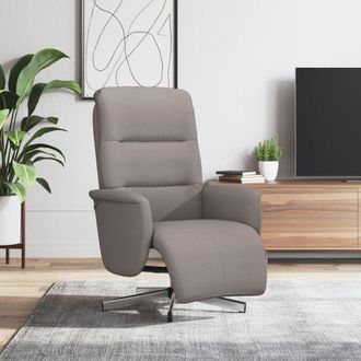 vidaXL Sill&oacute;n Reclinable Con Reposapi&eacute;s Tela Gris Taupe Vidaxl