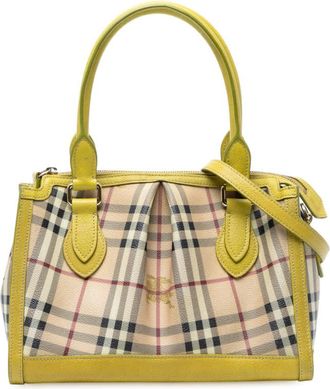 Burberry Pre-owned Burberry Haymarket Check Coated Canvas Pilgrim Satchel Ladies ITCHIPEL16CAMT