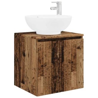 vidaXL Vanidad Con Lavabo De Pared Madera Envejecida Vidaxl
