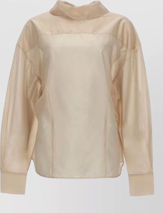 Filippa K long sleeve sheer shirt buttoned cuffs collar