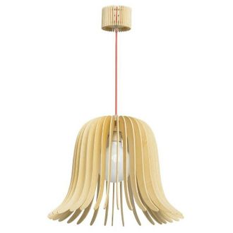 Regenbogen Regenbogen - 645010301 - L&aacute;mpara colgante &Oslash;45cm E27 13W - madera natural acampanada