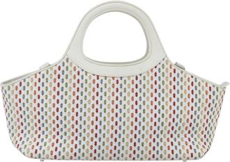 Ferragamo Gancini Handbag Leather White Leather Handbag (Pre-Owned)