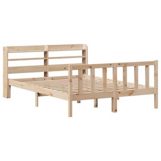 Berkfield Home Beautiful Bed Frame without Mattress 135x190 cm Double Solid Wood Pine in Light Tan
