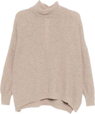 Forme Dexpression twisted-neck top - women - Virgin Wool - L/XL - Neutrals