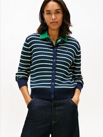 Tommy Hilfiger Cable Knit Crew Neck Cardigan
