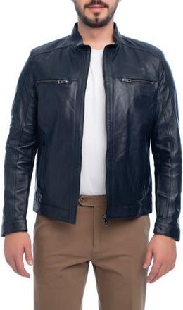 Vella Pais Soft Leather Jacket in Navy Blue at Nordstrom Rack, Size Xxx-Large