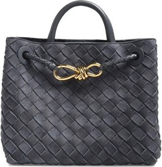 Bottega Veneta Small Andiamo Intrecciato Suede Top Handle Bag in Cloudy Indigo at Nordstrom