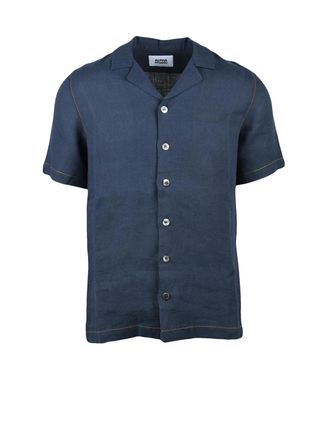 Alpha Studio Dark Blue Linen Shirt