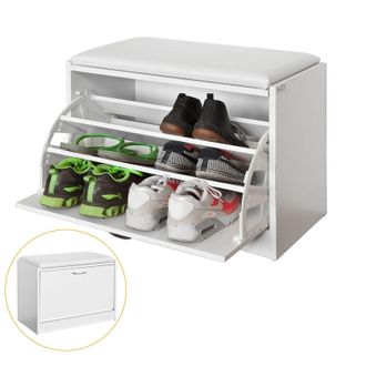 SoBuy Banco Zapatero, Taburete, Puff Caja, Banco, Estanter&iacute;a Para Zapatos, Chifonier Blanco Fsr16-w Sobuy Es