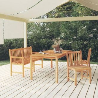 vidaXL Juego De Comedor Para Jard&iacute;n 4 Piezas Madera Maciza De Teca Vidaxl