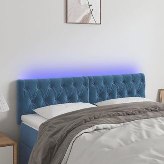vidaXL Cabecero Con Led De Terciopelo Marr&oacute;n Oscuro 160x7x78/88 Cm Vidaxl