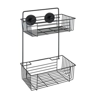 WENKO Cesto Doble Vacuum-loc Bari, Negro
