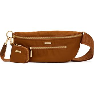 Hammitt Charles Medium Crossbody Bag in Amber Nylon/Gold at Nordstrom