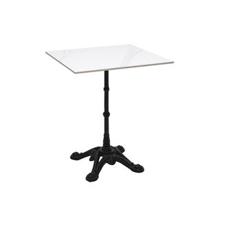 Miliboo Mesa Bistrot Cuadrada De Piedra Mineral Y Metal Negro L60 Cm Conty