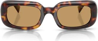 Miu Miu 52mm Rectangular Sunglasses in Havana /Brown at Nordstrom