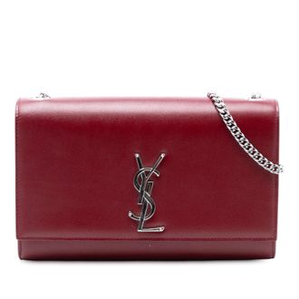 Saint Laurent Tweedehands Medium Grain De Poudre Monogram Kate Schoudertas