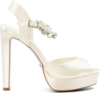 Dune London Womens Ladies Miracle - Crystal Embellished Platform Wedding Shoes - Ivory - Size UK 7