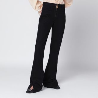 Chlo&eacute; Black slim jeans with charm zip