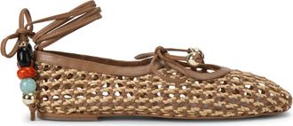 Kurt Geiger Womens Leather Norah Ballet Flats - Beige - Size UK 5