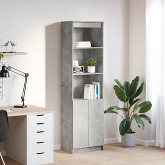 Berkfield Home Highboard Concrete Grey 50x35x180 cm Engineered Wood | Size: 50 x 35 x 180 cm
