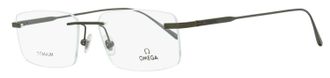 Omega Mens Rimless Eyeglasses OM5037 008 Gunmetal 56mm