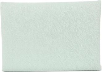 Herm&egrave;s Green Chevre Leather Coin Purse/Coin Case (Pre-Owned)