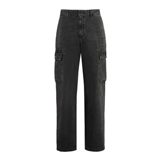Givenchy Straight Jeans, male, Gray, Size: M 4G-Embroidered Cargo Pants
