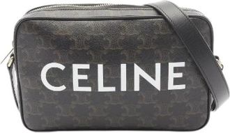Celine Pre-owned Triomphe PVC Coated Canvas Leather Schoudertas - Dames - Vintage Schoudertas - Bruin - ONE Size - Leer - Vintage