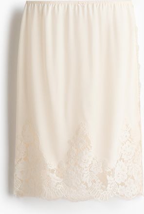 H&M Viskosejupe mit Spitze - White