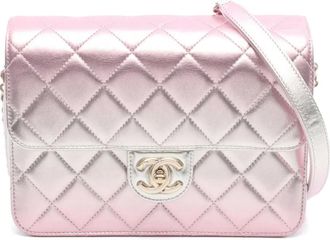 Chanel 2021-2025 Mini Metallic Lambskin Like a Wallet Flap Bag crossbody bag - Pink