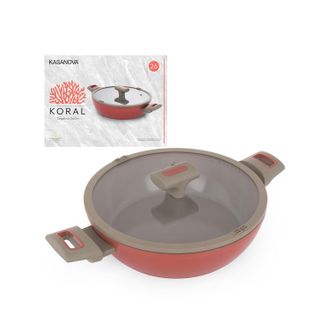 KASANOVA Tegame 26 cm antiaderente ceramico Koral con coperchio
