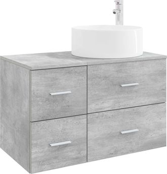 vidaXL Juego De Muebles De Ba&ntilde;o 2 Uds. Gris Hormig&oacute;n Vidaxl