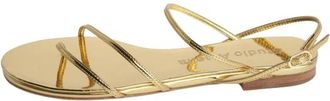Studio Amelia Helix Platte Sandaal - Dames - Sandalen - Geel - 41 EU - Schoenen