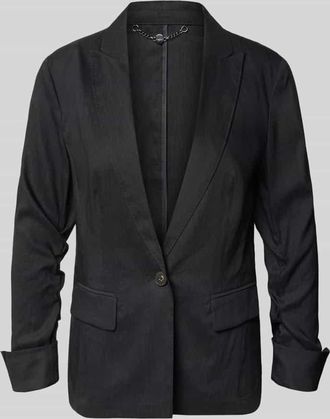 Marc Cain Blazer aus Leinen-Mix mit Reverskragen in Black, Gr&ouml;&szlig;e 34