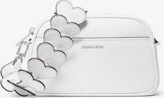 Michael Kors Jet Set Small Leather and Heart Embellished Strap Camera Crossbody Bag