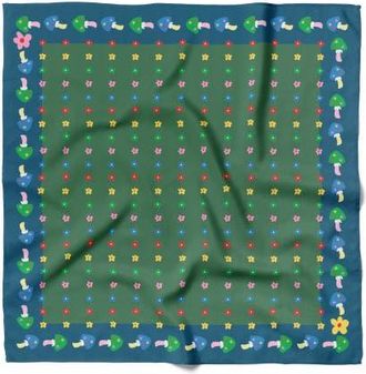 Centinelle Mushroom Floral Cotton Silk Bandana in Green at Nordstrom