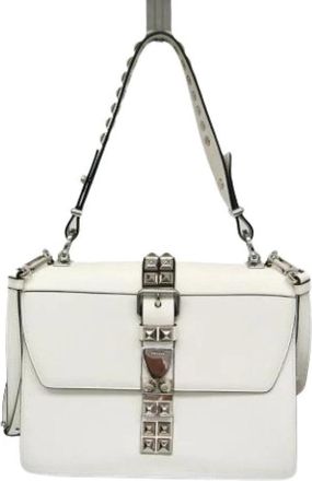 Prada Pre-owned Electra Studs 1Bd 120 - Dames - Vintage Schoudertas - Wit - ONE Size - Leer - Vintage