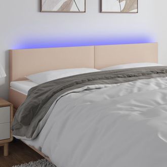 vidaXL Testiera Cappuccino A Led 160x5x78/88 Cm In Similpelle - Vidaxl