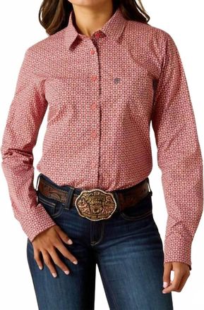 Ariat Womens Kirby Long Sleeve Shirt In Garnet Rose