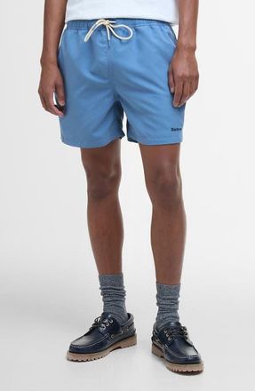 Barbour Staple Logo Swim Trunks in Force Blue at Nordstrom, Size Xx-Large