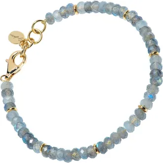 Jan Leslie 18K Gold Gemstone Beaded Bracelet in Labradorite at Nordstrom