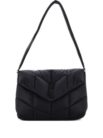 Saint Laurent Loulou Puffer Messenger Bag Quilted Econyl shoulder bag - Nero