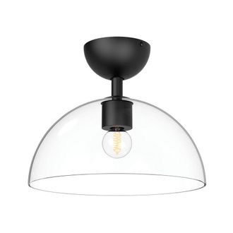 Netlighting Alora Mood Jude Bowl Semi Flush Ceiling Light Matt Black 1x E27