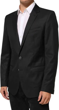 Dolce & Gabbana Dark Gray Single Breasted Men Coat MARTINI Mens Blazer