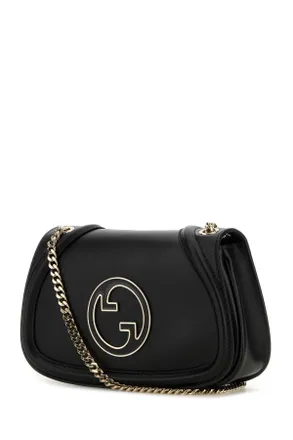 Gucci Womens Black Leather Gucci Blondie Shoulder Bag Blackblack Borse A Tracolla