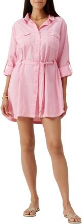 Melissa Odabash Lacey Cover-Up Minidress in Rose at Nordstrom, Size X-Small