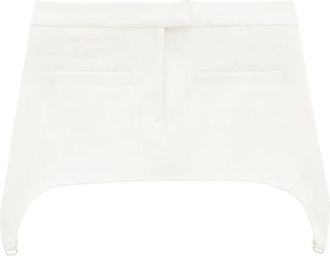 Courr&egrave;ges Twill Mini-rok met bretels - Dames - Korte rokken - Wit - S - Polyester - Rokken